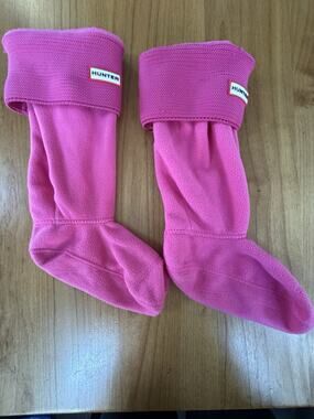 Hunter Boot Socks Women's Pink Fleece Welly Boot Socks Sz Medium Winter